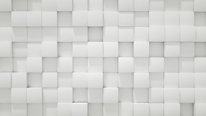 抽象立方体块墙的3D渲染