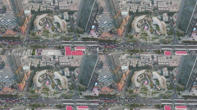 广州天河珠江新城天娱广场城市中轴线航拍