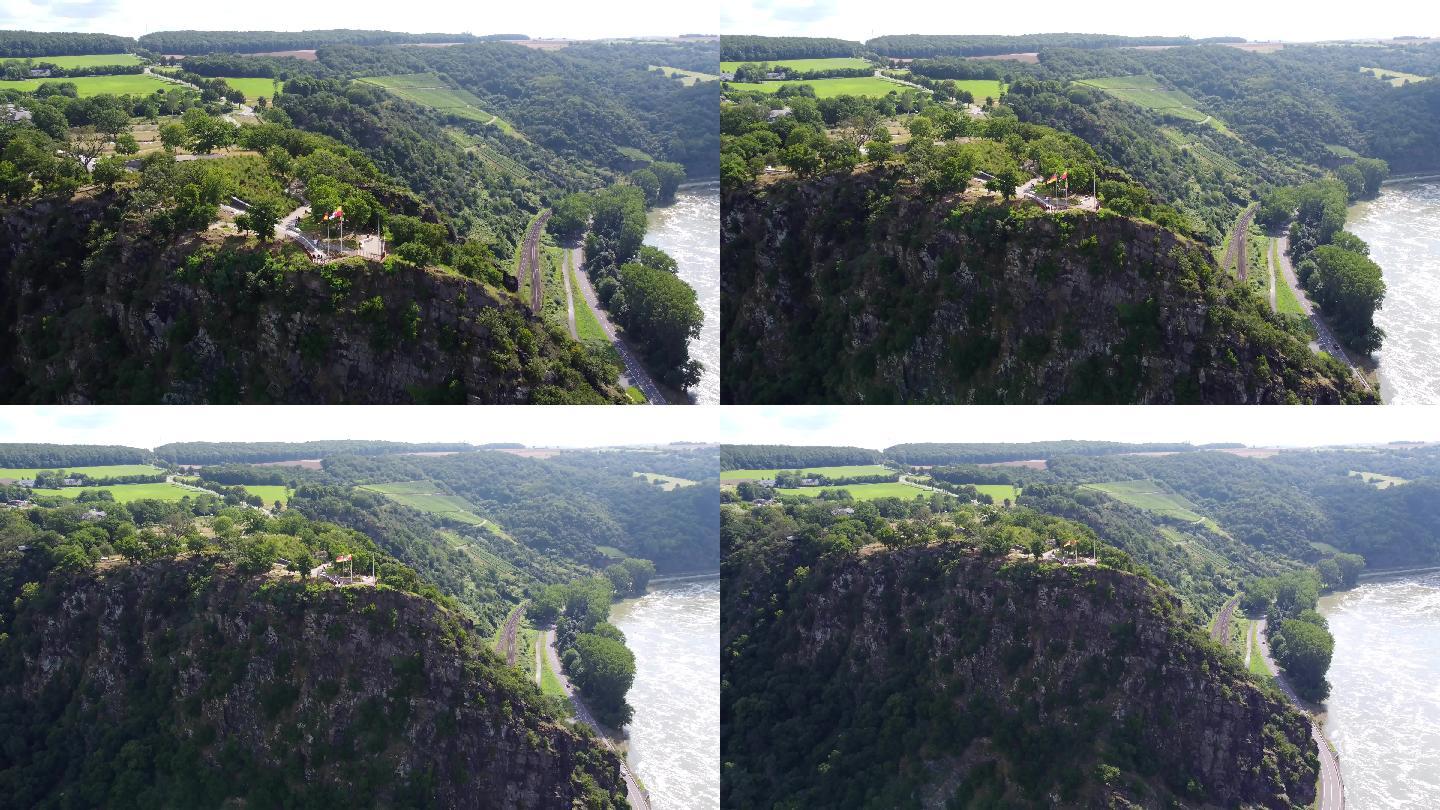 德国莱茵河上美景田园风光生态环境