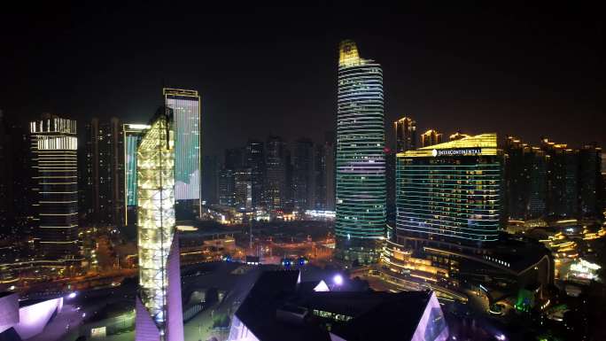 4k北辰商业大楼酒店洲际酒店夜景