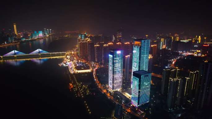 美丽长沙湘江夜景