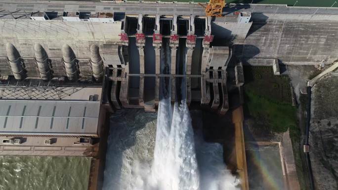 航拍 龙开口 水电站  壮观 大气