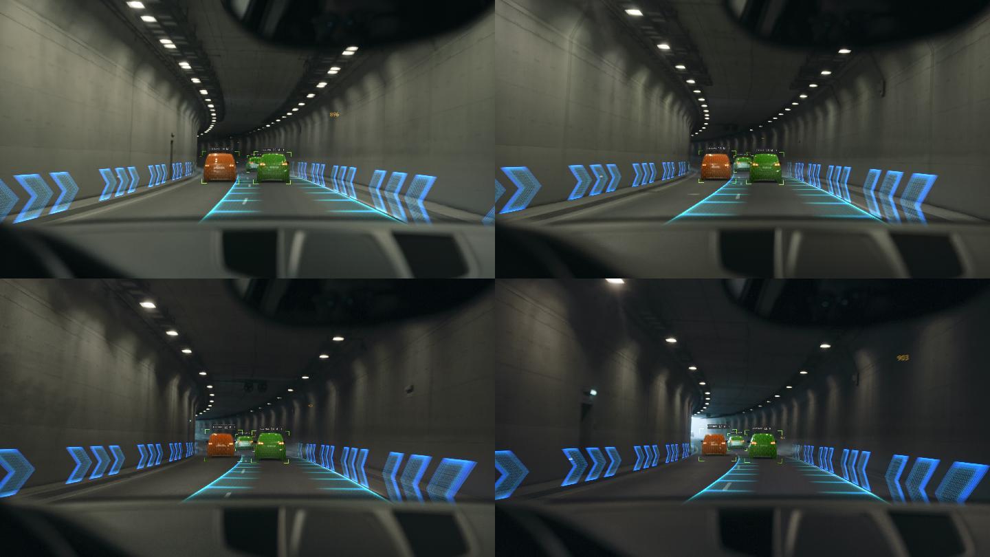 自动驾驶汽车穿过隧道