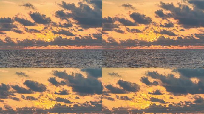 南沙群岛海上日出朝霞绝美壮观延时摄影
