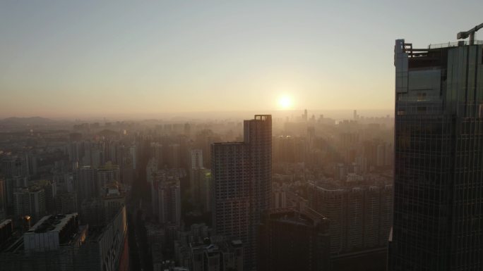 广州越秀集团地产天河城市清晨太阳