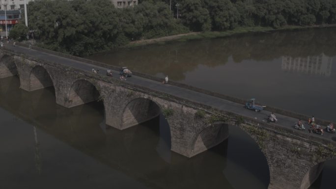 安徽屯溪镇海桥4K航拍素材