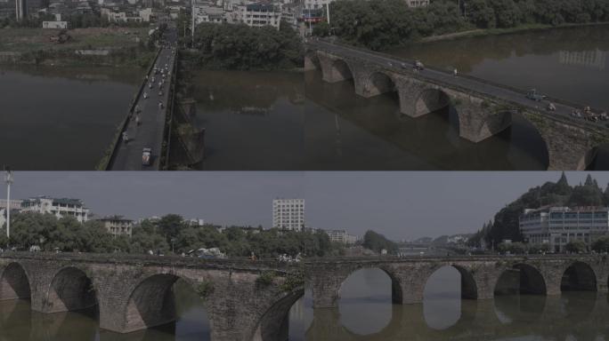 安徽屯溪镇海桥4K航拍素材