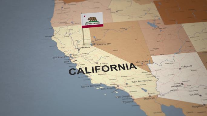 加州国旗地图