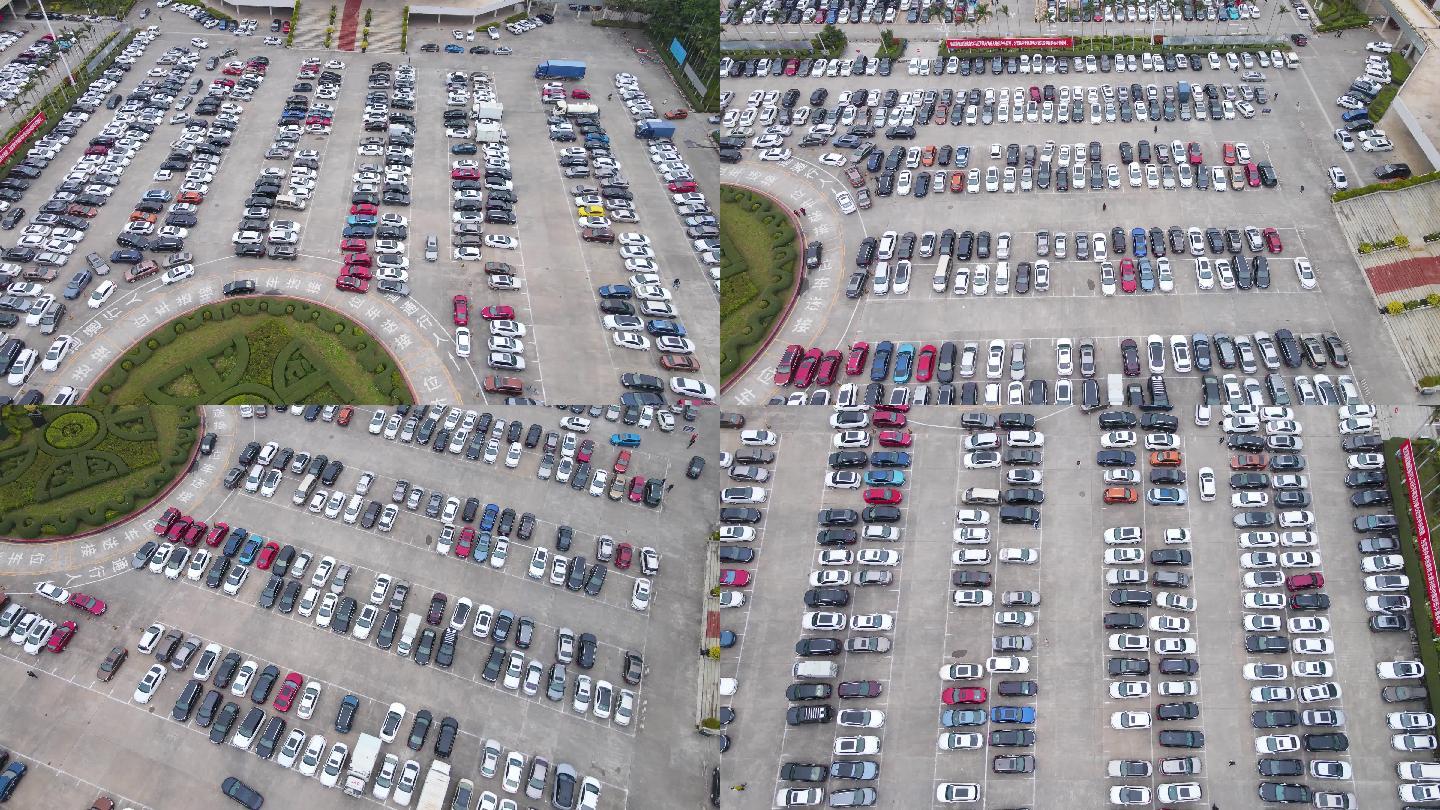 城市大型停车场航拍
