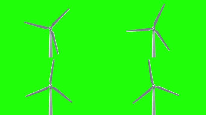 生态风力涡轮机动画。