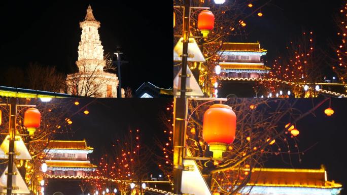 新年春节街头灯光