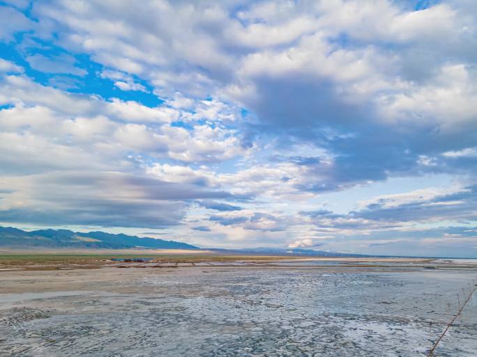 茶卡盐湖旅拍无人机航拍延时摄影