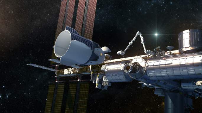 商业航天器与国际空间站对接。