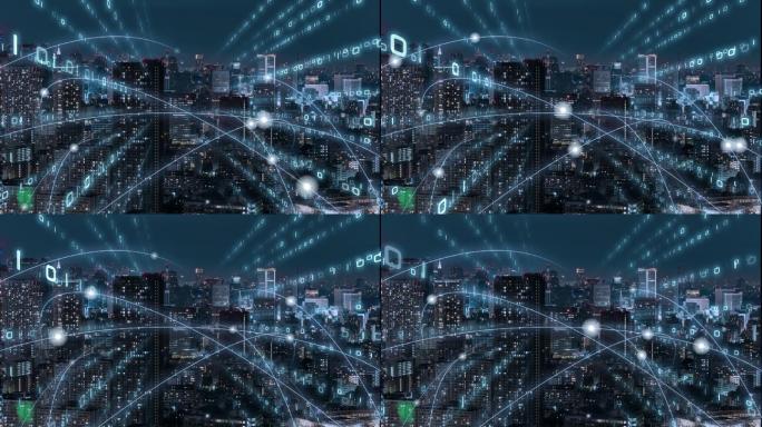 全球通信网络概念视频素材城市连线包装