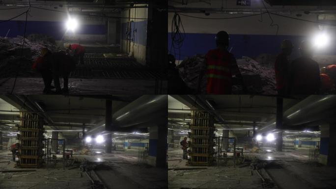 建筑工地 工人 施工 隧道 工程