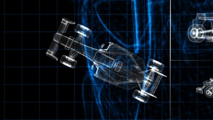 赛车动画赛车汽车全息影像F1赛车模型透视