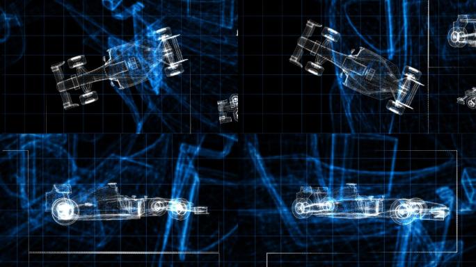 赛车动画赛车汽车全息影像F1赛车模型透视