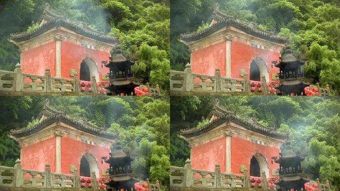 中国古庙传统文化瓦房老房子