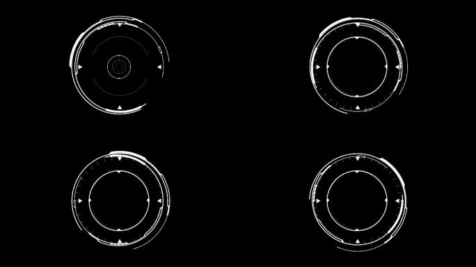 白色HUD圆形用户界面