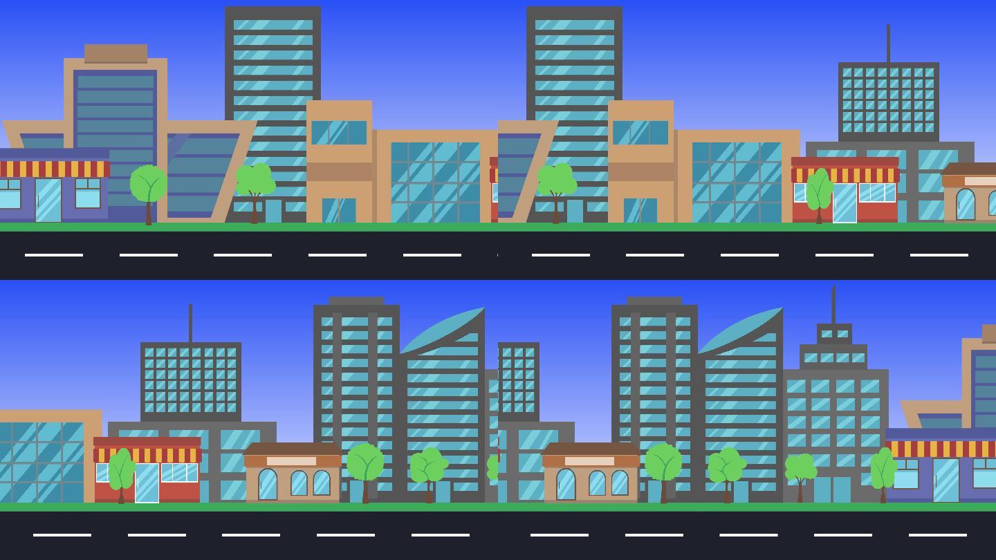 城市平面动画视觉化展示设计构图模型渲染