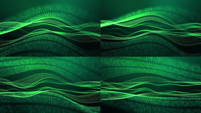 抽象绿色发光粒子背景