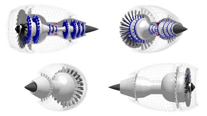 3D飞机喷气发动机