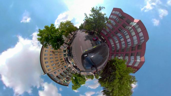 柏林的小星球模式vr360度公路楼房