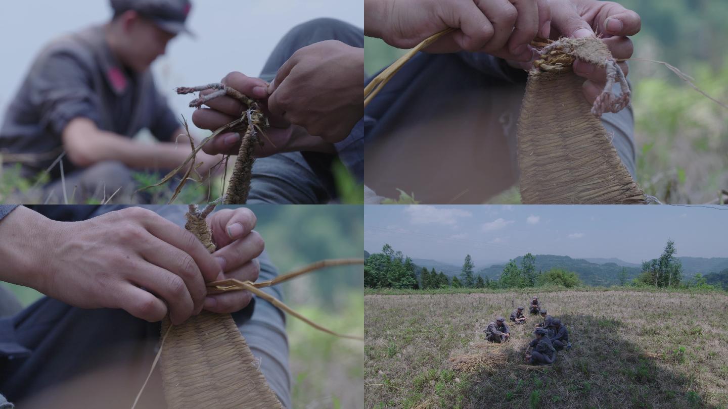 红军草鞋、麦秸、编草鞋、长征、红色