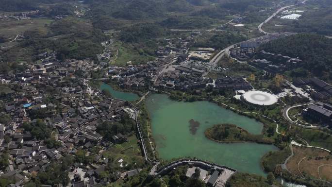 青岩古镇全景航拍