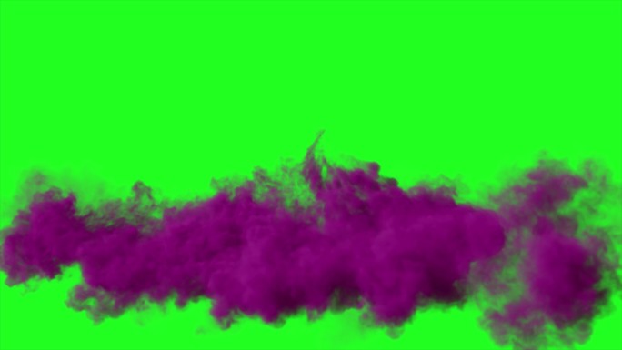 绿色背景前的紫色烟雾