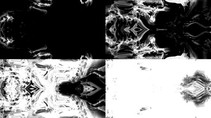 抽象对称黑白流体流动过渡背景