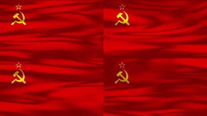 4K前苏联丝绸旗帜循环素材包