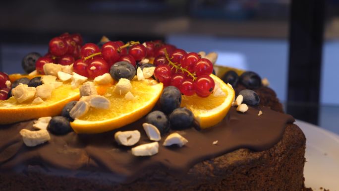 胡萝卜素食蛋糕水果蛋糕甜品葡萄蓝莓蛋糕