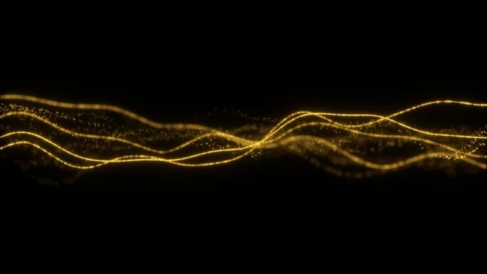 循环金色线条唯美抽象艺术光线带透明通道