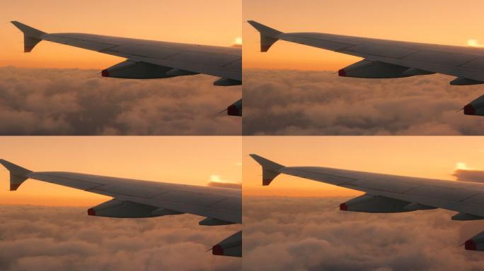 飞机翱翔天空的乘客视角