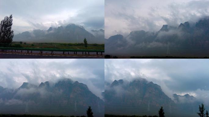 4k拍摄云雾缭绕的高山