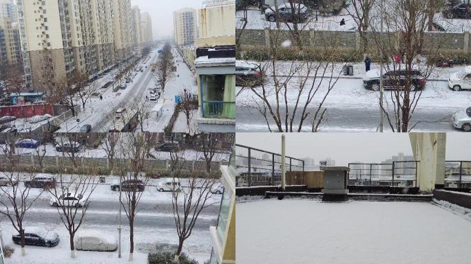 生活小区 社区下雪 雪景 北京地标