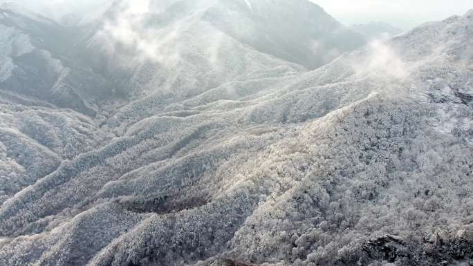 秦岭 雪景 登山 雾凇