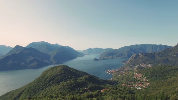 美丽的意大利科莫湖空中全景图