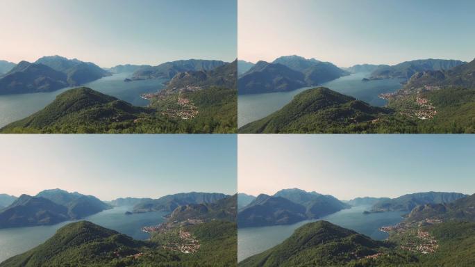 美丽的意大利科莫湖空中全景图