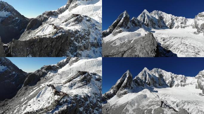 云南玉龙雪山峭壁风光