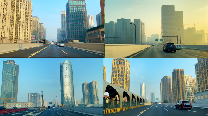 清晨的城市快速交通道路