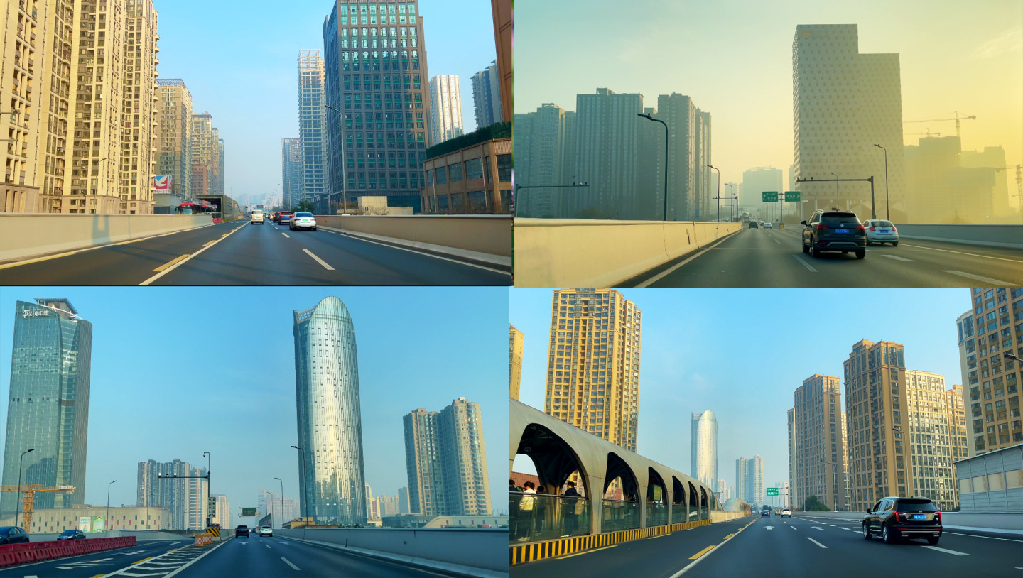 清晨的城市快速交通道路