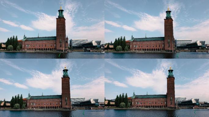 斯德哥尔摩市政厅欧洲风格自驾游旅行风光