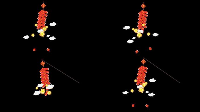 彩色线原创卡通鞭炮动画素材加长