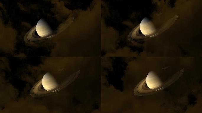 土星梦幻银河星空极光延时流星雨唯美