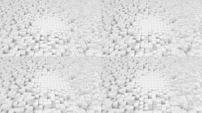 【原创】白色几何方块立方体抽象背景7