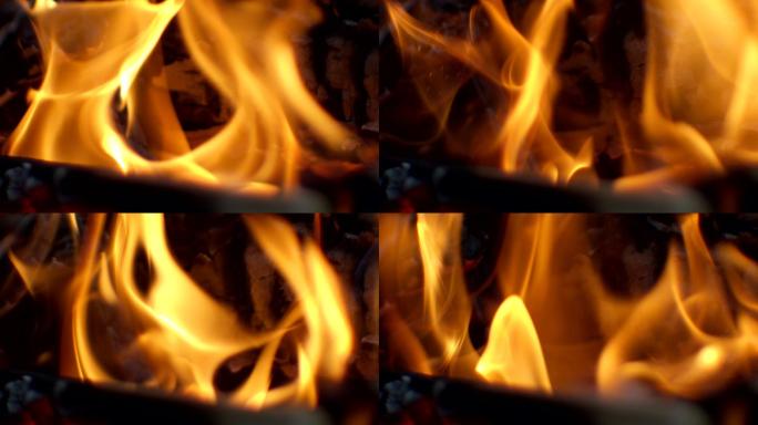 木材燃烧烈火红焰温度烧火高温
