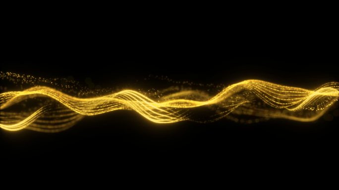 金色循环线条光线波浪线艺术背景循环线条