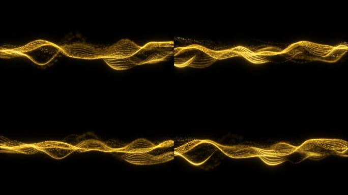 金色循环线条光线波浪线艺术背景循环线条